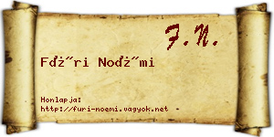 Füri Noémi névjegykártya