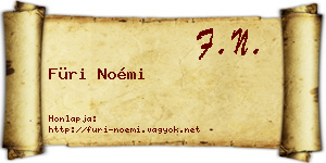 Füri Noémi névjegykártya
